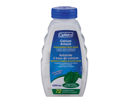 Option+ Calcium Antacid Pep Tabs Rst 72 Pk - 03110