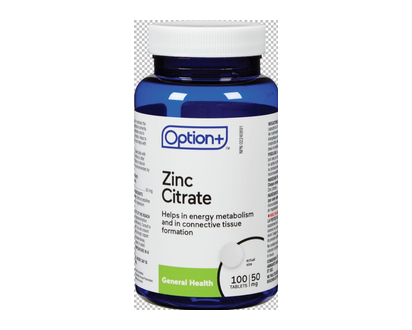 Option+ Zinc Citrate Tb 50Mg 100 Pk - 03159