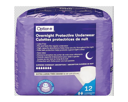Option+ Prot Undwr Nt Xl 12 Pk - 03214