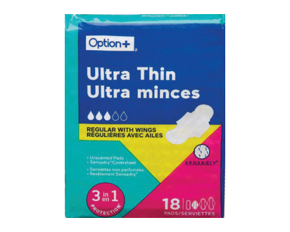 Option+ Pads Ult Thn Wings 18 Pk - 03246