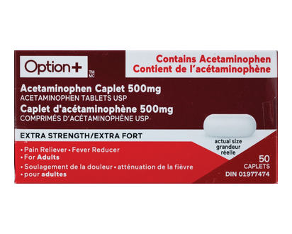 Option+ Acetaminophen Cplt 500Mg 50 Pk - 03258