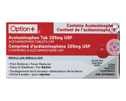 Option+ Acetaminophen Tab 325Mg 120 Pk - 03260