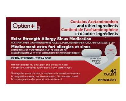 Option+ Allergy Sinus Xst Tb 40 Pk - 03265