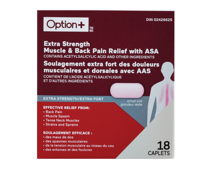Option+ Muscle Back Xs Asa Relief Tb 18 Pk - 03270