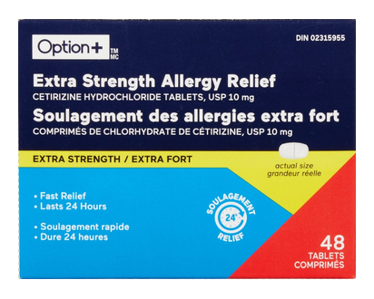 Option+ Es Allergy Relief Cetirizine 48 Pk - 03281