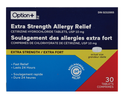 Option+ Es Allergy Relief Cetirizine 30 Pk - 03343