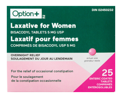 Option+ Bisacodyl Laxative Women Tb 5Mg 25 Pk - 03346