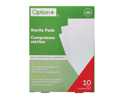 Option+ First Aid Non Stick Pads 3X4 10 Pk - 03443