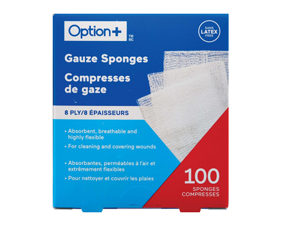 Option+ Gauze Sponges 3X3 100 Pk - 03445