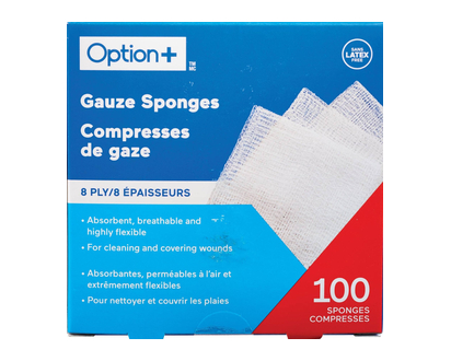 Option+ Gauze Sponges 4X4 100 Pk - 03454