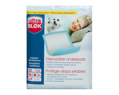 Ultra Blok Underpads 17X24in Small 20 Pk - 60383