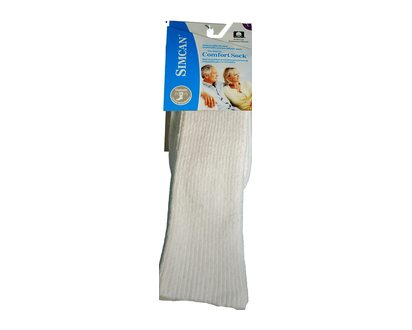 Simcan Comfort Mid Calf Socks Large White 1 Pr - 51194