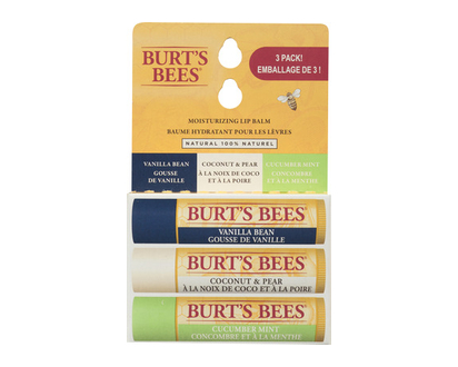 Burts Bees Assorted Lip Balm Tube 3 Pk - 09277
