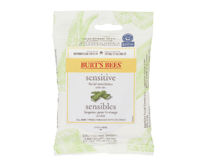 Burts Bees Sensitive Cleansing Towelettes 10 Pk - 64880