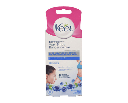Veet Precision Wax Strips Easy Gelwax 40 Pk - 00004