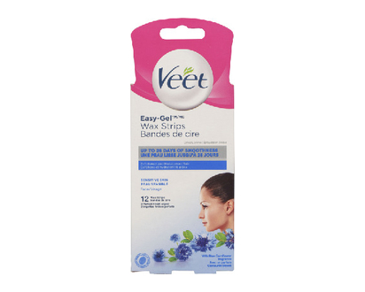 Veet Facial Wax Strips 12 Pk - 00005