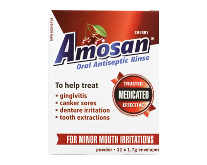 Amosan Oral Antiseptic Rinse Cherry 12 Pk - 02007