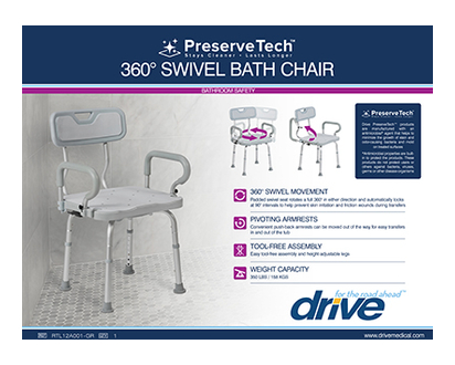 Preserve Tech Swivel Bath Chair 1 Un - 00563