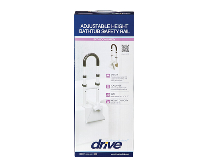 Drive Medical Safety Rail Adj Bath Tub White 1 Bx - 24637