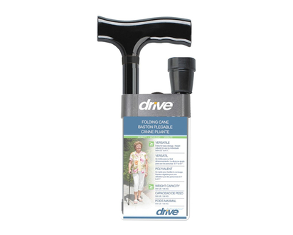 Drive Medical Cane Wood Thandle Folding Black 1 Un - 25171