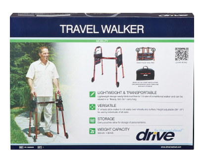 Drive Medical Travel Walker 5In Wheels Red 1 Un - 25175